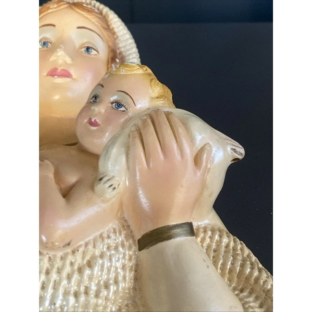 Vintage Virgin Mary Madonna Baby Jesus Wall Hanging Chalk Ware Religious 9